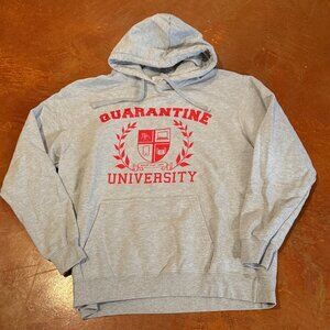 Quarantine University Gray Unisex Hoodie Size XL